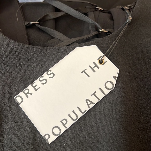 Dress The Population Silas Dress Black Lace Up Back Size Large - Picture 10 of 11